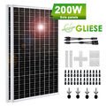 200W Solarmodul Solarpanel Kit Photovoltaik 2x100 Watt Wohnmobil Balkonkraftwerk