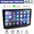 Für Skoda Fabia II 2008-2013 Android 14 Autoradio Carplay GPS NAVI WIFI BT + KAM
