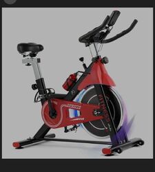 Heimtrainer LCD Indoor Cycling Fitness Bike Fahrrad Trimmrad Hometrainer  Rot