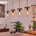 Ess Wohn Schlaf Zimmer Raum Beleuchtung Vintage Hänge Pendel Leuchten Lampe Holz