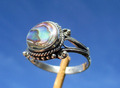 Abalone - Perlmutt Ring Gr. 19,5 - (Ringschiene offen) - Silber 925  !