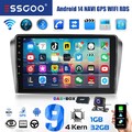 Apple Carplay Autoradio DAB+ Android13 GPS Navi KAM USB FM Für Mazda 3 2003-2009