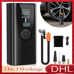 Tragbar Elektronische Luftpumpe 150PSI Akku Fahrradpumpe Luftkompressor 20000mAh