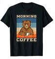 Morning Coffee Bear Bären T-Shirt lustiges Morgenmuffel Shirt für Herren - NEU