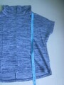 S. Oliver Damen Strickshirt Gr. M ca. 40 blau/grau meliert Stehkragen kurzarm