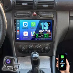9" Carplay Autoradio 32G Android 13 GPS NAVI RDS Für Benz C/CLK Klasse W209 Cam
