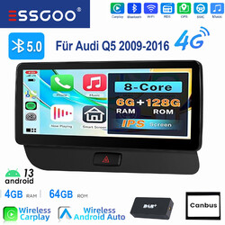 4G LTE 128GB CarPlay Android 13 Autoradio GPS Navi Für Audi Q5 Concert BT DAB FM