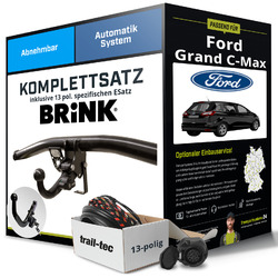 Anhängerkupplung BRINK abnehmbar für FORD Grand C-Max +E-Satz NEU AHKJetzt 50€* sparen mit Code: JUBIMOTORS