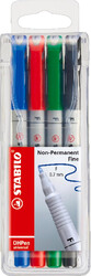 STABILO - Folienstift - Ohpen Universal - Wasserlöslich Fein - 4Er Pack - Grün, 