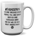 XL Tasse Bester Hundepapa Herrchen Geschenk Hundeliebe Welpe Kaffeetasse 2+Hun