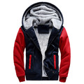 Outwear Tops Herren dick warm Fleece Fell gefüttert Hoodie Reißverschluss Winter Mantel Jacke