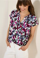 CECIL 345714 PRINT Bluse kurzarm gemustert dekorativer Knopfleiste Tupfenmuster