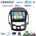 8 Core Carplay DAB+ Autoradio Android 14 Für Hyundai i30 2006-2011 GPS Navi Kam+