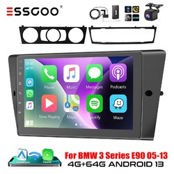 DAB+ Android 13 CarPlay 4+64G Autoradio GPS Für BMW 3er E90 E91 E92 320i Kamera