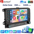 DAB+ Android 14 Autoradio Carplay GPS Navi Für VW Golf 5 6 Polo T5 Touran Passat