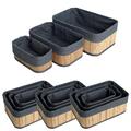 Bambuskorb Aufbewahrungsbox 4er Set mit je 3 Größen Aufbewahrungskorb Organizer