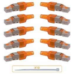 10x Netzwerkstecker CAT 7 Werkzeuglos RJ45 Netzwerk Metall Stecker Netzwerkkabel