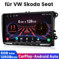 Android13 Carplay Autoradio GPS DAB+RDS SWC Für VW GOLF Touran Tiguan Seat Skoda