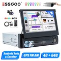 DAB+ 7" 4+64G Android 15 Autoradio 1 DIN Flip Out GPS NAV BT FM/AM/RDS WIFI Cam