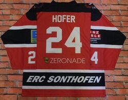 Trikot Ice Hockey Eis Sport Erc Sonthofen Hofer 24 Größe L