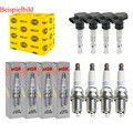 4x HELLA Zündspule +4x NGK Zündkerze Laser Iridium für VW Touran 1T1 1T2