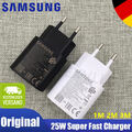 Samsung Original Schnellladegerät 25W Adapter Netzteil C Ladekabel Weiß/Schwarz