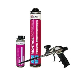 MSP24 Montageschaum Pistolenschaum 750ml + Reiniger + Schaumpistole Kombisets