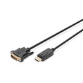 DIGITUS DisplayPort Adapterkabel DP an DVI (24+1) Stecker/Stecker 1m schwarz