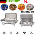 9L Chafing Dish Speisenwärmer Edelstahl Rechaud Wärmebehälter Warmhaltebehälter~
