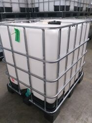 1000 Liter. IBC Container, Wassertank, gebraucht, aus Lebensmittelverarbeitungsauber und geprüft