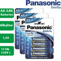 12 x Panasonic Alkaline Evolta AA MN1500 LR6 Mignon 1,5V - 3 x 4er Verpackung