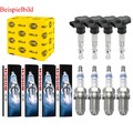 4x HELLA Zündspule +4x BOSCH Zündkerze Super 4 passend für Dacia Logan MCV KS_