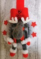 Türkranz  Weihnachten Weihnachtskranz  Elch rot weiss Deko  Advent  LED