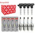 4x FEBI BILSTEIN Zündspule+4x NGK Zündkerze Laser Iridium für VW Touran 1T1 1T2