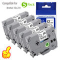 5x Schriftband TZe-231 12mm für Brother P-Touch PT-H100LB E100 H105 1000 1010