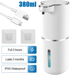 380ml Seifenspender mit Sensor, Automatischer Seifenspender, USB Wiederaufladbar