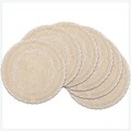 6er Set runde Platzsets Abwaschbar hitzebeständig schmutzabweisend beige
