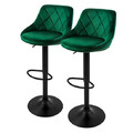 2er Set Barhocker Höhenverstellbar Drehbar Barstuhl Samt Bistrohocker Fußstütze