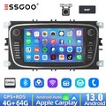 DAB+ Autoradio Android13 GPS Navi 4+64G Für Ford Focus MK2 Mondeo C S Max Galaxy