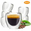 6 x 250ml Doppelwandige Espresso Gläser Kaffeegläser Thermogläser Espressotasse