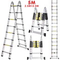 5m Alu Teleskopleiter Klappleiter Stehleiter Anlegeleiter Mehrzweckleiter 150 kg