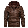 Stylische Herren Lederjacke Motorrad Bikerjacke PU Jacke Herbstmantel Slim Fit ✅