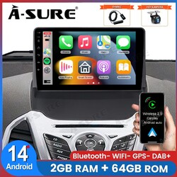 DAB+ 2G+64G Android 14 GPS CarPlay KAM Autoradio Für Ford EcoSport Bj 2012-2017