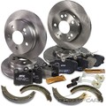 ATEC 4x BREMSSCHEIBE+BREMSBELÄGE+BREMSBACKEN VORN+HI FÜR MERCEDES 190-ER W201