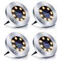 4x 8LED Solarleuchte Bodenstrahler Außen IP65 Gartenleuchten Garten Solarlampen