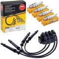 NGK ZÜNDSPULE+LEITUNGEN+KERZEN passend für 1.2 RENAULT TWINGO 2 D4F 772 CLIO 3