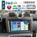 DAB+ Für Smart Fortwo 451 2005-10 Autoradio Android 15 GPS WIFI Carplay Chat GPT