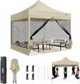 COBIZI Faltpavillon 3mx3m Wasserdicht Stabil Gartenzelt mit Tragetasche Khaki