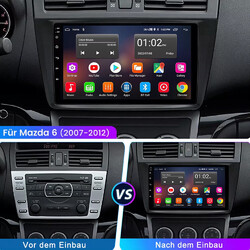 Für Mazda 6 GH GG 2007-2012 Carplay Android 13 Autoradio BT GPS Navi DAB+ 2+64GB