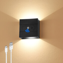 LED Wandleuchte Akku Wandlampe Flur Strahler Up-Down Innen mit Bewegungsmelder
